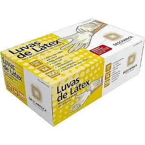 Luva de Látex Com Pó C/ 100 Unidades Tam: M - Descarpack