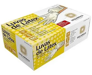 Luva de Látex Com Pó C/ 100 Unidades Tam: G - Descarpack