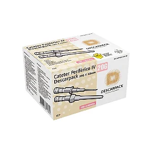 Cateter Periférico Intravenoso Com Dispositivo de Segurança 20G Rosa C/ 100 Unidades - Descarpack