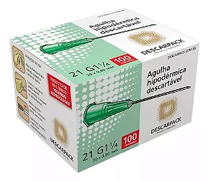 Agulha Hipodérmica 30 x 0,80mm C/ 100 Unidades - Descarpack