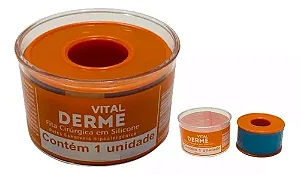 Fita Cirúrgica de Silicone Adesiva Rolo 25mm x 1,5m Para Cicatriz e Queloide - Vital Derme