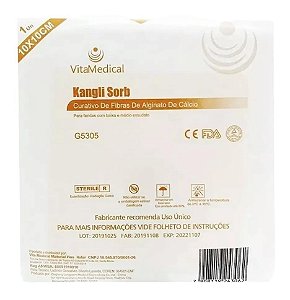 Curativo de Alginato de Cálcio Kangli Sorb 10 x 10cm Unidade - Vita Medical