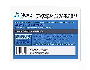 Compressa de Gaze Estéril 7,5 x 7,5cm 11 Fios C/ 10 Unidades - Neve