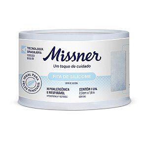 Fita de Silicone Pele Sensível Hipoalérgica Branca 2,5cm X 1,5m - Missner