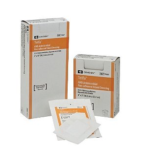 Cobertura de Gaze Com PHMB (Antimicrobiana) C/ Borda Telfa 10,2 x 25,4cm Un - Covidien 7667