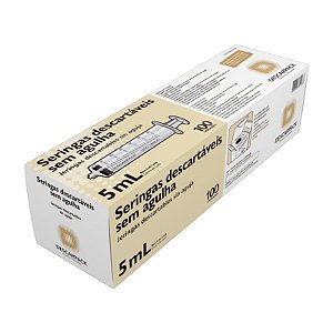 Seringa de 5ml Bico Luer Lock Sem Agulha C/ 100 Unidades - Descarpack