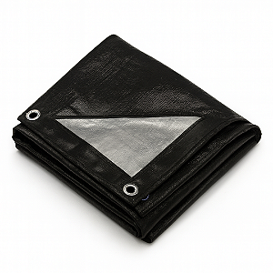 Lona Multiuso Impermeável 310 4x6 | Preto e Prata