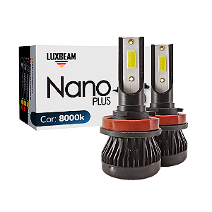 Kit 2 Lâmpada LED Nano Plus H11 H8 H9 H16L 30w 27.000lm 12v 8000k