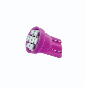 Lâmpada LED T10 8 Led SMD 12v Rosa