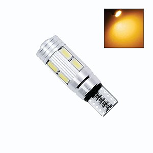 Lâmpada LED T10 Lupa 10 Led Canbus 12v Amarela