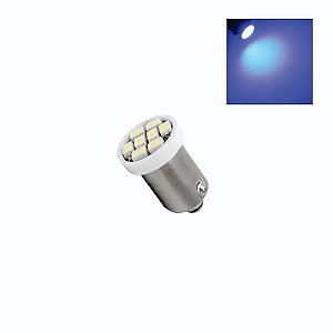 Lâmpada LED BA9s 8 Led SMD 12v Azul