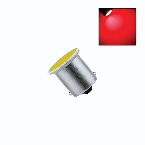 Lâmpada LED 1 Polo BA15s Led COB 24v Vermelha