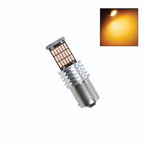 Lâmpada LED 1 Polo BAU15s 45 Led Canbus sem polaridade 12v - 24v Amarela