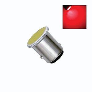 Lâmpada LED 2 Polos BAY15d COB 24v Vermelha