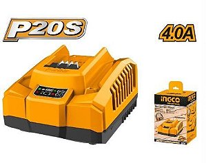 CARREGADOR DE BATERIA 20V INGCO INTELIGENTE 4.0AH