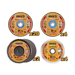 JOGO DE DISCOS P/MINI MAQUINA DE CORTE 3" (76MM) C/30PC INGCO MCD07630