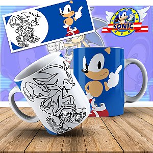 CANECA SONIC  SUA TURMA PARA COLORIR