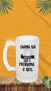 CANECA DECHOPP VIDRO JATEADO FOSCA - 475ml Chama na solução que o problema é nós- Deko - Valor unitário