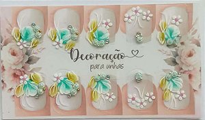 Adesivos artesanais para unhas com pedrarias