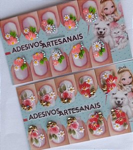 Adesivos artesanais com pedrarias  Kit com 6 cartelas