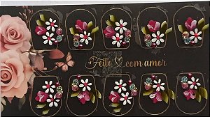 Adesivos artesanais com pedrarias  Kit com 6 cartelas