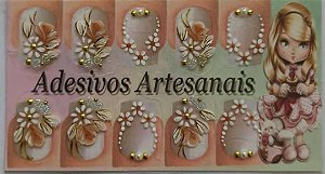 Adesivos artesanais com pedrarias  Kit com 6 cartelas