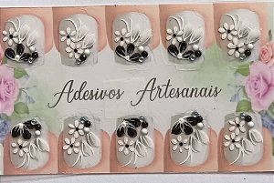 Adesivos artesanais com pedrarias , Kit com 6 cartelas