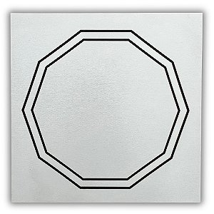 Gráfico Radiestesia MDF 3mm 20x20cm - 005 - Decágono Duplo - BRANCO