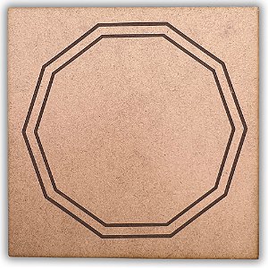 Gráfico Radiestesia MDF 3mm 20x20cm - 005 - Decágono Duplo - CRU