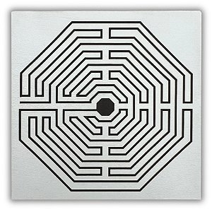 Gráfico Radiestesia MDF 3mm 20x20cm - 006 - Labirinto De Amiens - BRANCO