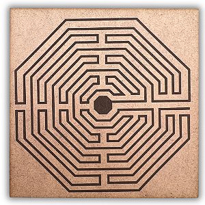 Gráfico Radiestesia MDF 3mm 20x20cm - 006 - Labirinto De Amiens - CRU