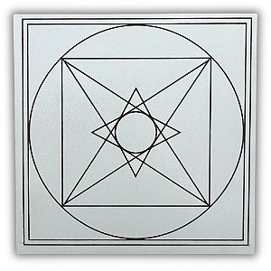 Gráfico Radiestesia MDF 3mm 20x20cm - 011 - Pirâmide Plana - BRANCO