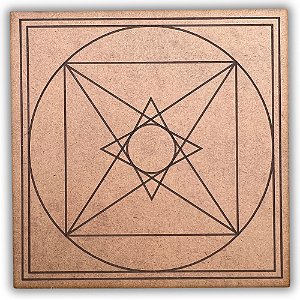 Gráfico Radiestesia MDF 3mm 20x20cm - 011 - Pirâmide Plana - CRU