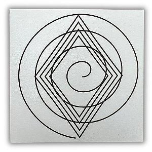 Gráfico Radiestesia MDF 3mm 20x20cm - 014 - Espiral Cósmico 2 - BRANCO