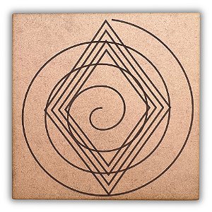Gráfico Radiestesia MDF 3mm 20x20cm - 014 - Espiral Cósmico 2 - CRU
