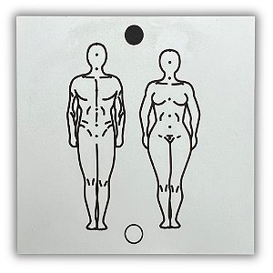 Gráfico Radiestesia MDF 3mm 20x20cm - 016 - Corpo Humano - BRANCO