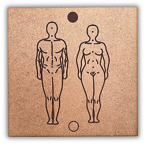 Gráfico Radiestesia MDF 3mm 20x20cm - 016 - Corpo Humano - CRU