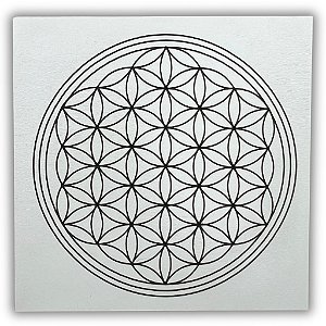 Gráfico Radiestesia MDF 3mm 20x20cm - 025 - Flor da Vida - BRANCO