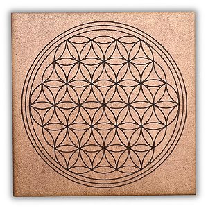 Gráfico Radiestesia MDF 3mm 20x20cm - 025 - Flor da Vida - CRU