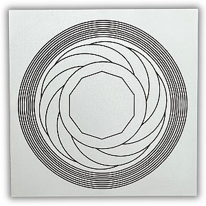Gráfico Radiestesia MDF 3mm 20x20cm - 029 - Trigono - BRANCO