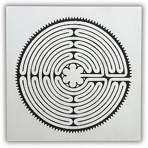Gráfico Radiestesia MDF 3mm 20x20cm - 039 - Labirinto de Chartes - BRANCO