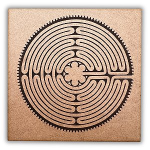Gráfico Radiestesia MDF 3mm 20x20cm - 039 - Labirinto de Chartes - CRU