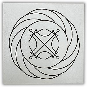 Gráfico Radiestesia MDF 3mm 20x20cm - 047 - Turbilhao com Sol - BRANCO