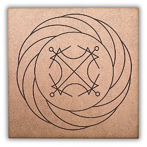 Gráfico Radiestesia MDF 3mm 20x20cm - 047 - Turbilhão com Sol - CRU