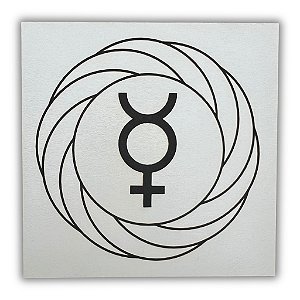 Gráfico Radiestesia MDF 3mm 20x20cm - 051 - Turbilhão com Mercúrio - BRANCO