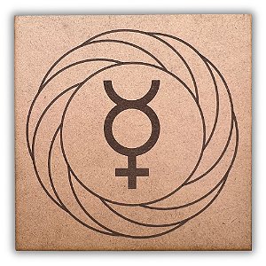 Gráfico Radiestesia MDF 3mm 20x20cm - 051 - Turbilhão com Mercúrio - CRU
