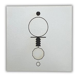 Gráfico Radiestesia MDF 3mm 20x20cm - 055 - Cruz Ansata 2 - BRANCO