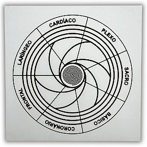 Gráfico Radiestesia MDF 3mm 20x20cm - 059 - Equilíbrio dos Chakras - BRANCO