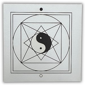 Gráfico Radiestesia MDF 3mm 20x20cm - 062 - Pirâmide Tao - BRANCO
