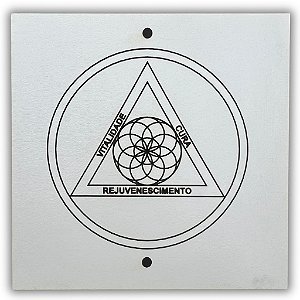 Gráfico Radiestesia MDF 3mm 20x20cm - 065 - Revitalizador dos Chakras - BRANCO